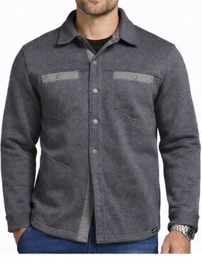 LL Bean Men's Sweater Fleece Shirt Jacket Shacket Blue Size L